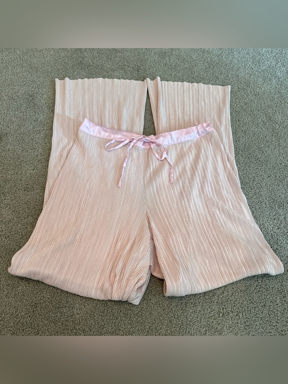 Victorias Secret Sleep Pants Pink Glitter Straight Leg Sz Med